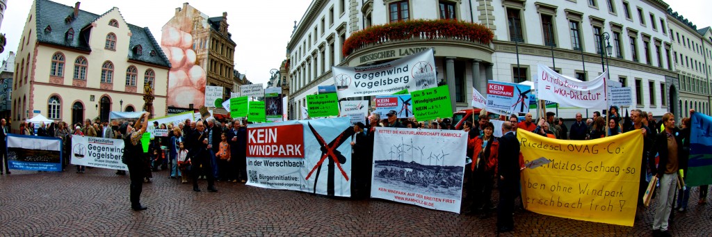 Demo gegen Windkraft in Wiesbaden - Vernunftkraft, Windwahn - Hessischer Landtag, Werschbach, Jossa, Metzlos-Gehaag, Vogelsberg, OVAG, Hessenenergie, Riedesel