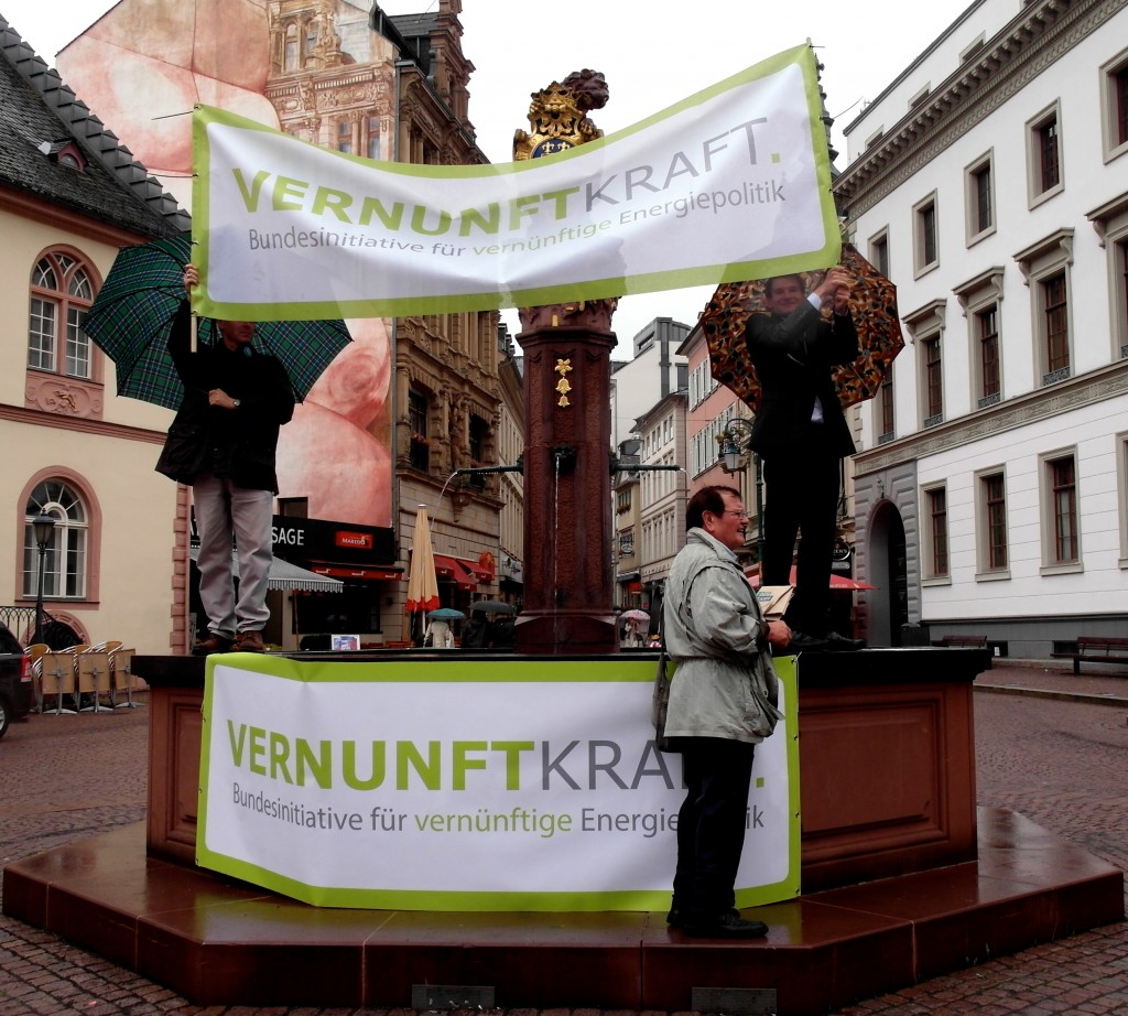 (3) Demo gegen Windkraft-Wahn vor dem hessischen Landtag in Wiesbaden, September 2013, Vernunftkraft, Brunnen