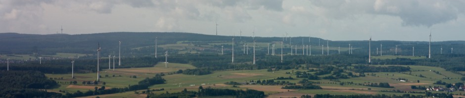 Windkraftpanorama versaut den Vogelsberg, Ulrichstein, Helpershain